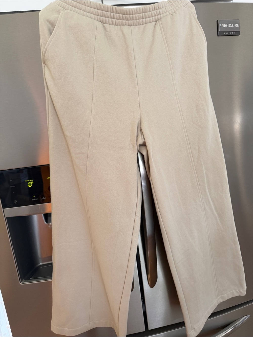 GAP Cream Wide-Leg Ponte Knit Pants